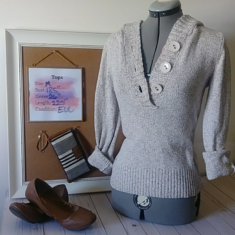 Hooded Henley Sweater